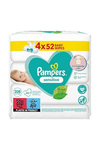 Pampers Wet Wipes 4x52, 208 pcs