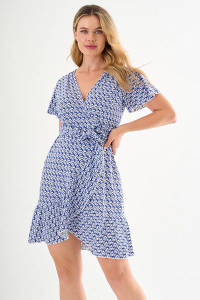ALEXANDERGARDI Tie-Up Flounce Double Breasted Dress