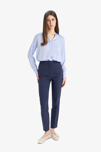 DeFacto New Season Regular Fit V Neck Satin Long Sleeve Blouse