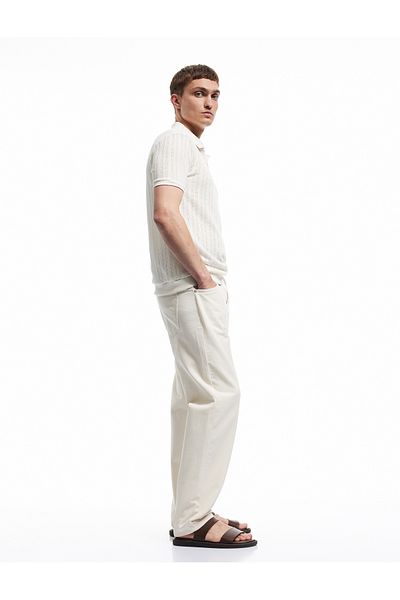Koton Cotton Regular Waist Pocket Detailed Vintage Straight Jean Trousers