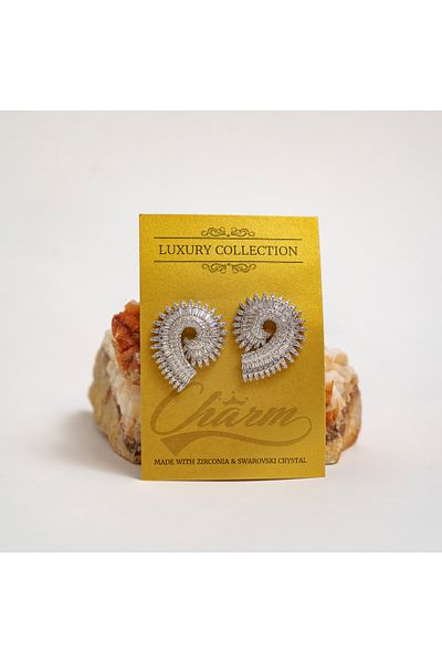 CHARM “Luxe Spiral” statement earrings with zirconia – Charm