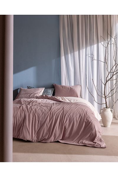 Madame Coco Lumi Double Cotton Combed Elastic Duvet Cover Set - Powder