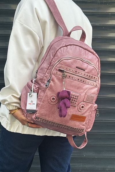 Just Polo Imported Washable Leather Backpack and School Bag