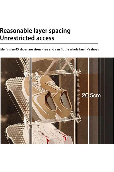 COOYA 6 Tiers Shoe Cabinet,Thickened Steel Pipe Support,Optimal Layer Spacing,for Living room