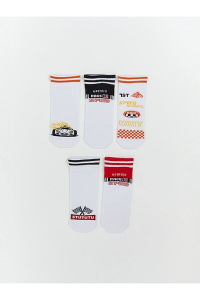 LC Waikiki New Season Patterned Boy's Booties Socks 5-Piece - S5Rr45Z4