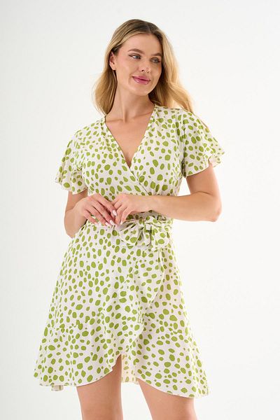 ALEXANDERGARDI Tie-Up Flounce Double Breasted Dress