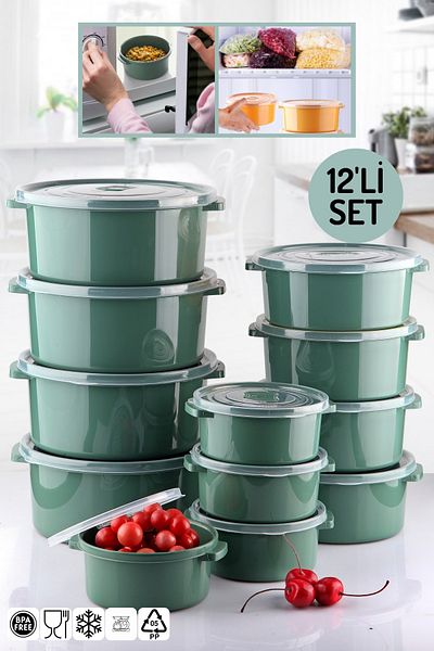 Nandy Home Set of 12 Storage Containers for Microwave and Freezer Use