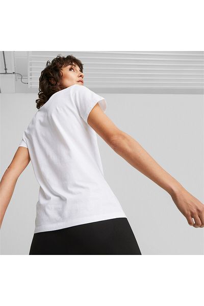 Puma Womens Essentials Metallic Logo T-shirt - White