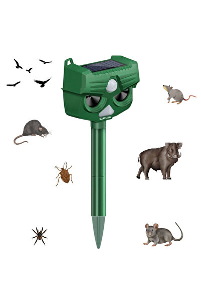 CLAUSTEEL Repelent profesional cu ultrasunete și panouri solare 4 în 1, alarmă de 120 DB, anti-rozătoare