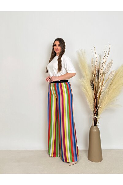 DE WHITES Plus Size Printed and Waist Elastic Pants