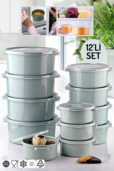 Nandy Home Set of 12 Storage Containers for Microwave and Freezer Use