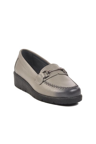 WALKWAY Bb095 Z Gray Genuine Leather Women's Casual Shoes