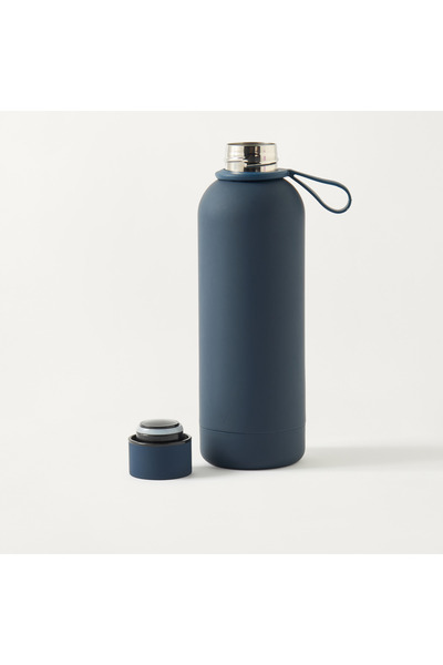 Lifestyle Solid Stainless Steel Double Wall Vacuum Water Bottle with Handle - 500 ml