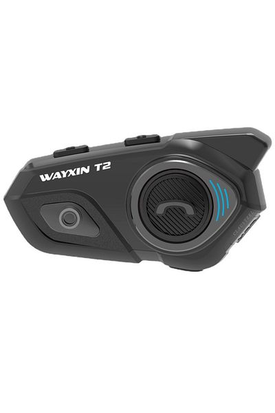 CLAUSTEEL -Wayxin T2 Intercom, BT 5.0, 2 Riders, Noise Cancel, 15h, Half Helmet, Single Pack