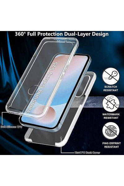 ALC MOBILE 360 case, compatible with Samsung Galaxy S25, V2 Transparent front+back