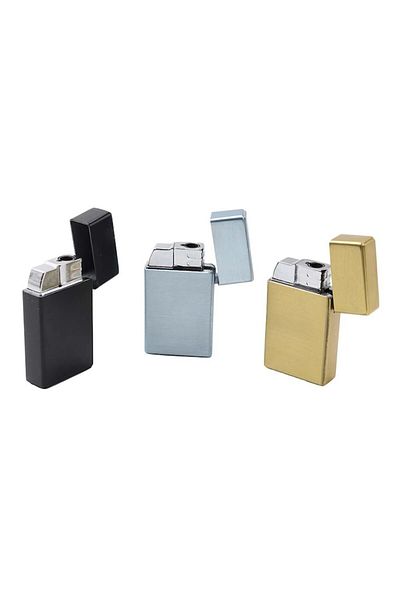 dalimag Set 3 brichete cu gaz, formă Zippo, rezistente la vânt, reîncărcabile, metalice, 6 cm