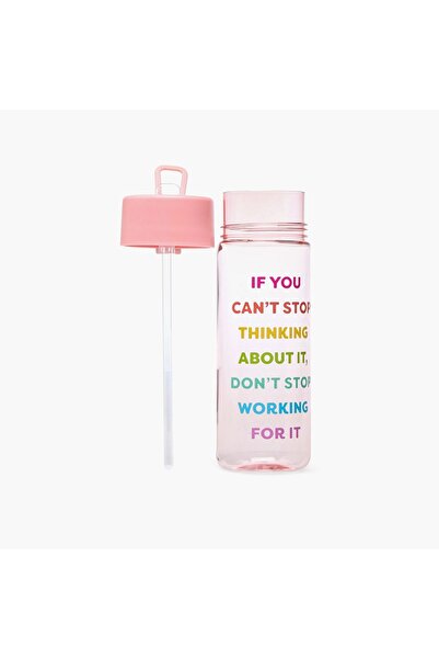 Lifestyle Slogan Print Sipper Water Bottle