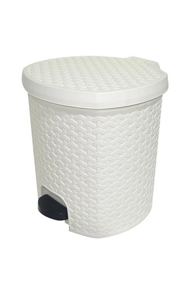 sterk Trash Bin with Pedal Sterk Rattan White, 10L