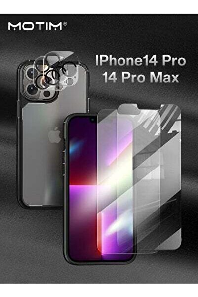 MOTIM غلاف هاتف 5 في 1 + 2 غشاء عدسة + 2 غشاء شاشة متوافق مع iPhone 14 Pro / ...