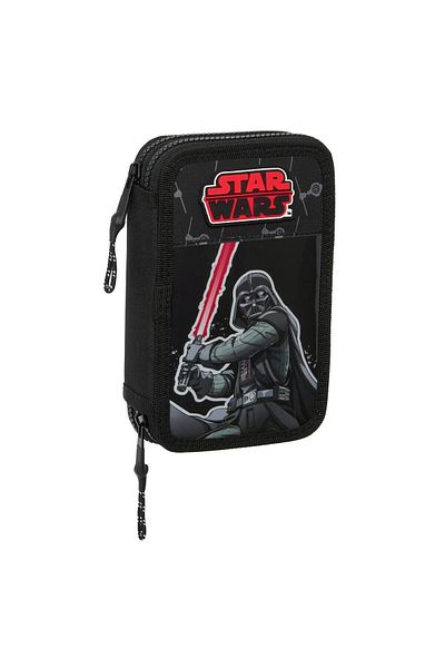 Star Wars Double Pencil Case Star Wars The Fighter, Black, 12.5 x 19.5 x 4 cm