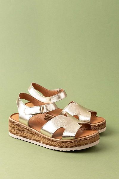 Gondol Genuine Leather Anatomical Soft Sole Comfortable Sandals Irm.100 Gold