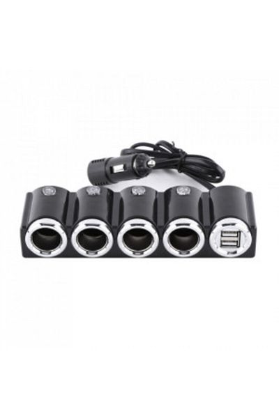 Blusmart PNI Lighter 04 Car Charger with 4 Outputs, 12V/24V and 2 USB Ports (1A), LED Indicator