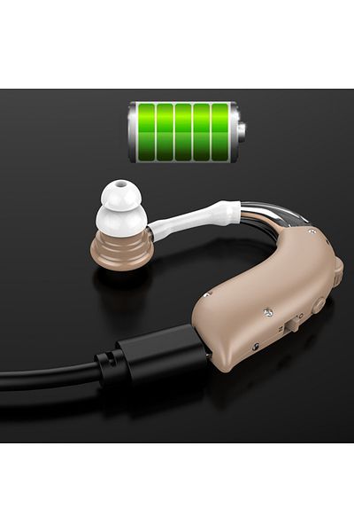 CLAUSTEEL Hearing Aid, Rechargeable, 3 Modes, 4 Volumes, Noise Reduction, Case Adapters