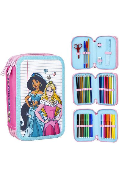 Herlitz Princess Equipped Pencil Case, Pink Model