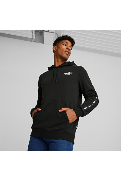 Puma Mens Essentials+ Tape Hoodie - Black