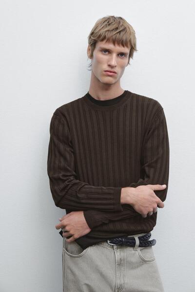 Massimo Dutti Dokulu bisiklet yaka kazak