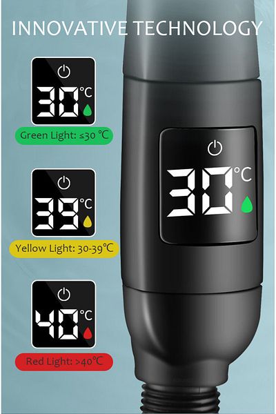 CLAUSTEEL Smart Shower Set, Digital Temp Display, 5 Modes, High Pressure, Hose & Holder