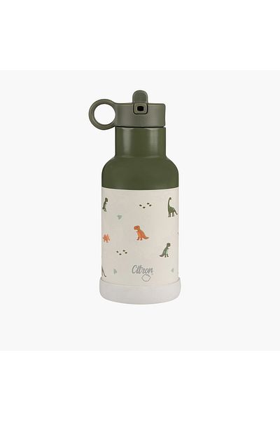 Citron Unicorn Print Sipper Water Bottle with Cleaning Brush - 350 ml