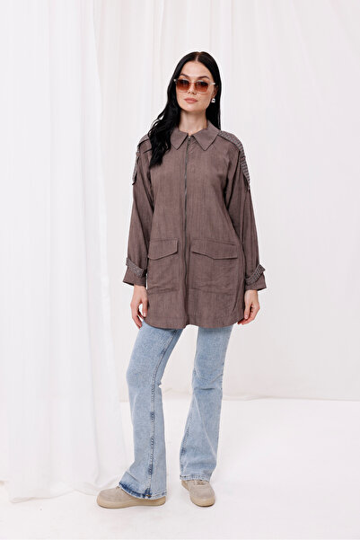 Jupe Women's Alis Cotton Fabric Embroidered Zippered Cap 9256