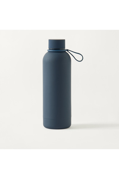 Lifestyle Solid Stainless Steel Double Wall Vacuum Water Bottle with Handle - 500 ml