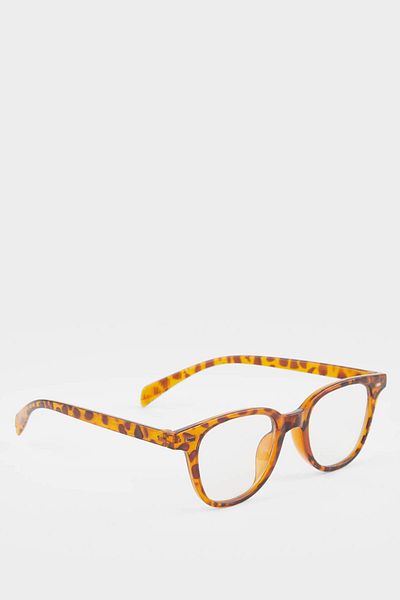 DeFacto Unisex Blue Glass Leopard Pattern Framed Reading Glasses F6065Axns