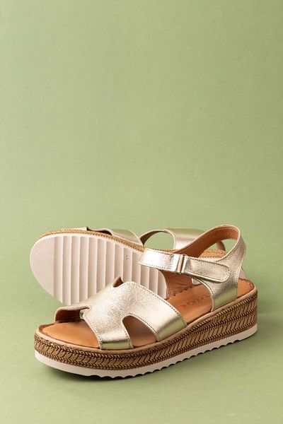 Gondol Genuine Leather Anatomical Soft Sole Comfortable Sandals Irm.100 Gold