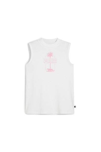 Puma Womens ESS+ PALM RESORT Sleeveless T-shirt Tank Top - White