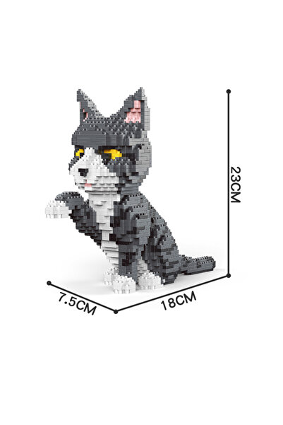 Choice1 مكعبات بناء قطة تابي في حقيبة ، نموذج قطة صغير رائع، 4 وجوه معبرة (خي...