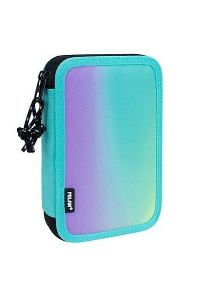 Milan Sunset Double Pencil Case, 34 Pieces, Green, 19.5 x 13 x 5 cm