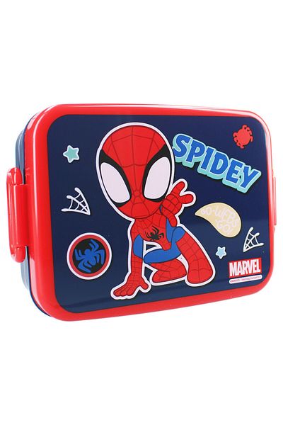 SPIDERMAN Sandwich box, with gasket and airtight closure, BPA-free, 16x13x5 cm, multicolor, Spidey
