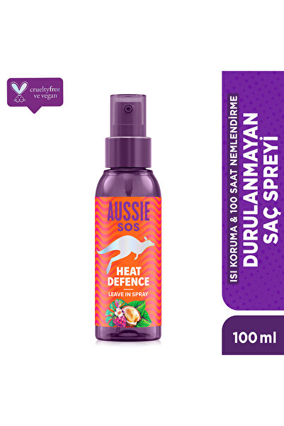 Aussie SOS Heat Defence Isı Koruma & 100 Saat Nemlendirme için Durulanmayan S...