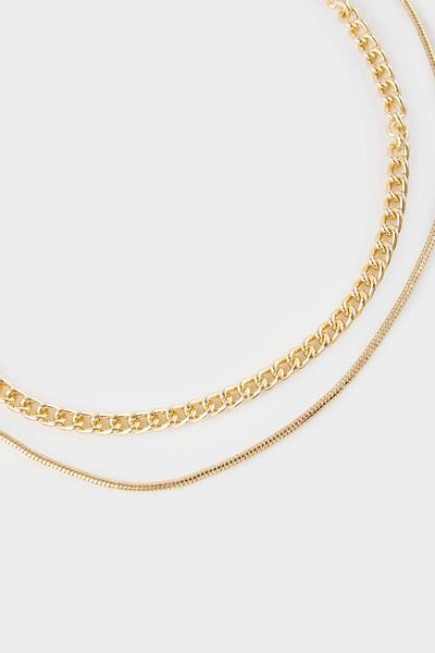 DeFacto Women's 2-Piece Gold Necklace F5994Axns