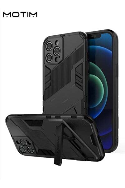 MOTIM جراب مدرع لهاتف iPhone 14/14 Plus مع حامل غير مرئي، غطاء MagSafe واقي ش...