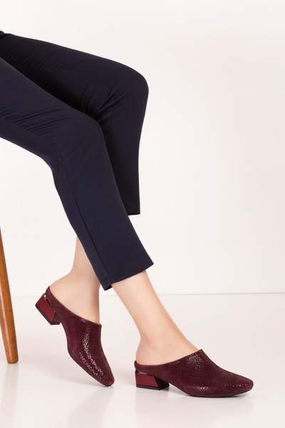 Gondol Hakiki Deri Şık Rahat Sabo Gondol Terlik vdt.16 Bordo