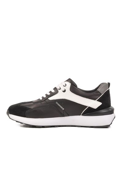 WALKWAY 2Y1076-6285 m Black-White Genuine Leather Men's Sneaker