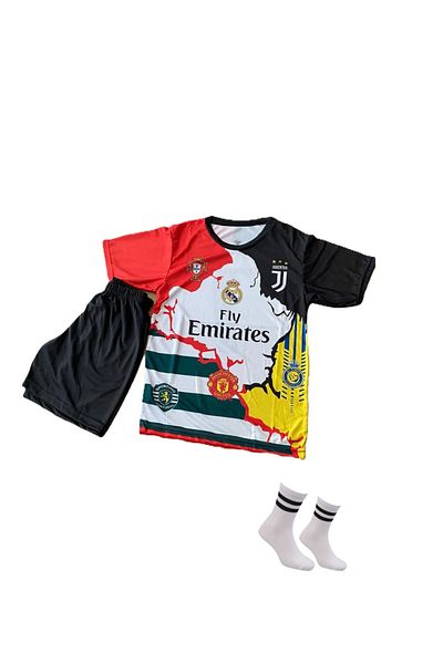 yenteks Mixt All Clues Karma Design Special Ronaldo Tricou pentru copii cu cadou șosete echipă