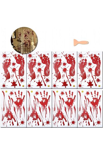AniSqui Set of 8 sheets of Anisqui Halloween stickers, red, PVC