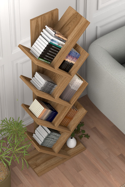 PDMPOİNT DOLAP MARKET Kitaplık 8 Bölmeli - Ahşap Desen