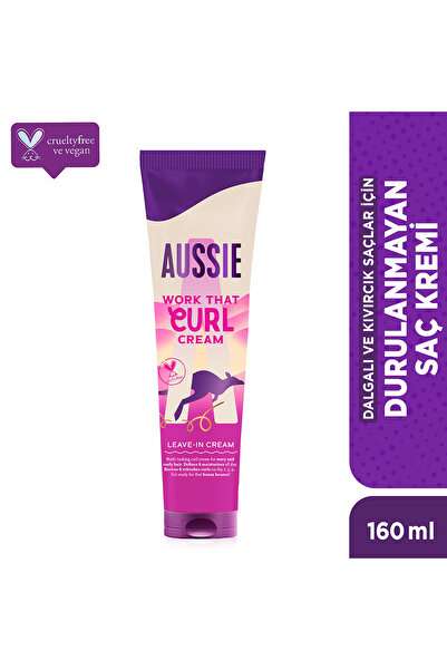 Aussie Work That Curl Dalgalı ve Kıvırcık Saçlar için Durulanmayan Saç Kremi ...