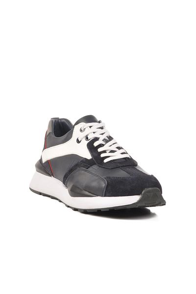 WALKWAY 2Y1076M Navy Blue-White Genuine Leather Men's Sneaker